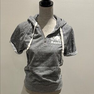 Roots Gray Short-Sleeve Half-Zip Hoodie